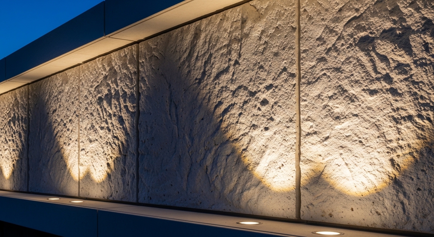 Textura de panel de GFRC iluminado