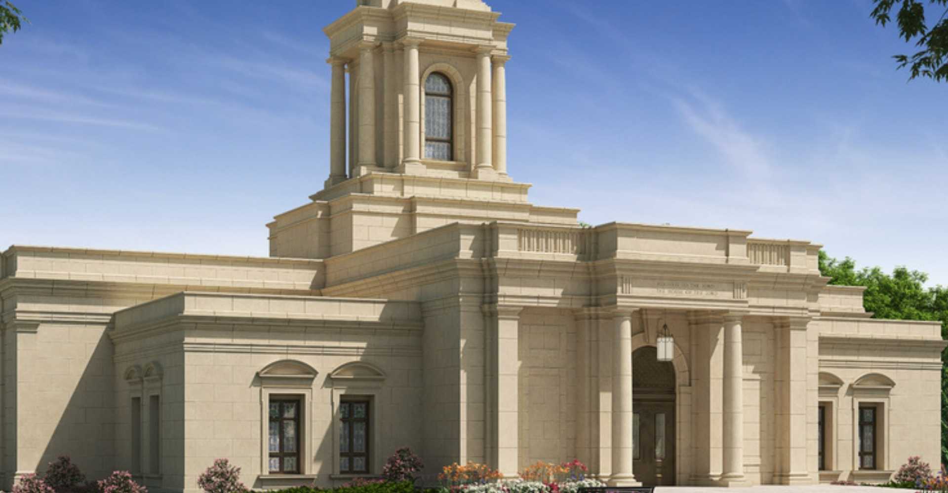 Proceso de instalación de piezas de GFRC en el Templo de Cleveland