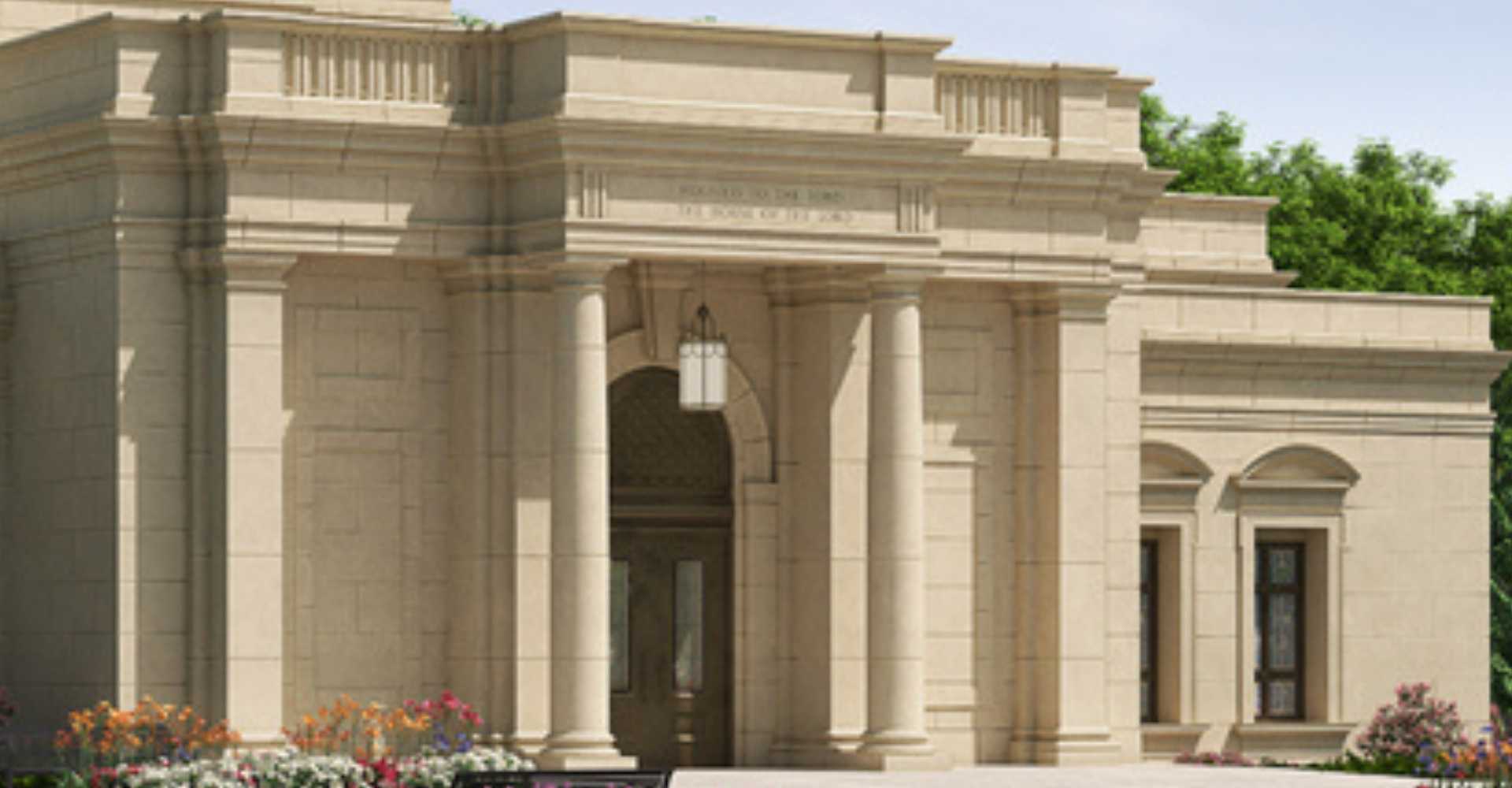 Detalle de elementos arquitectónicos de GFRC fabricados por MXUD para el Templo de Cleveland, Ohio