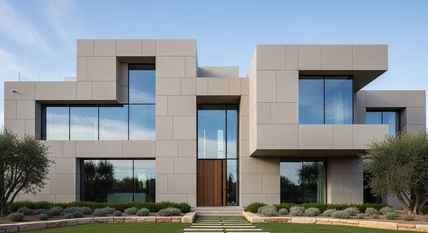 Vivienda de lujo con fachada de GFRC de MXUD