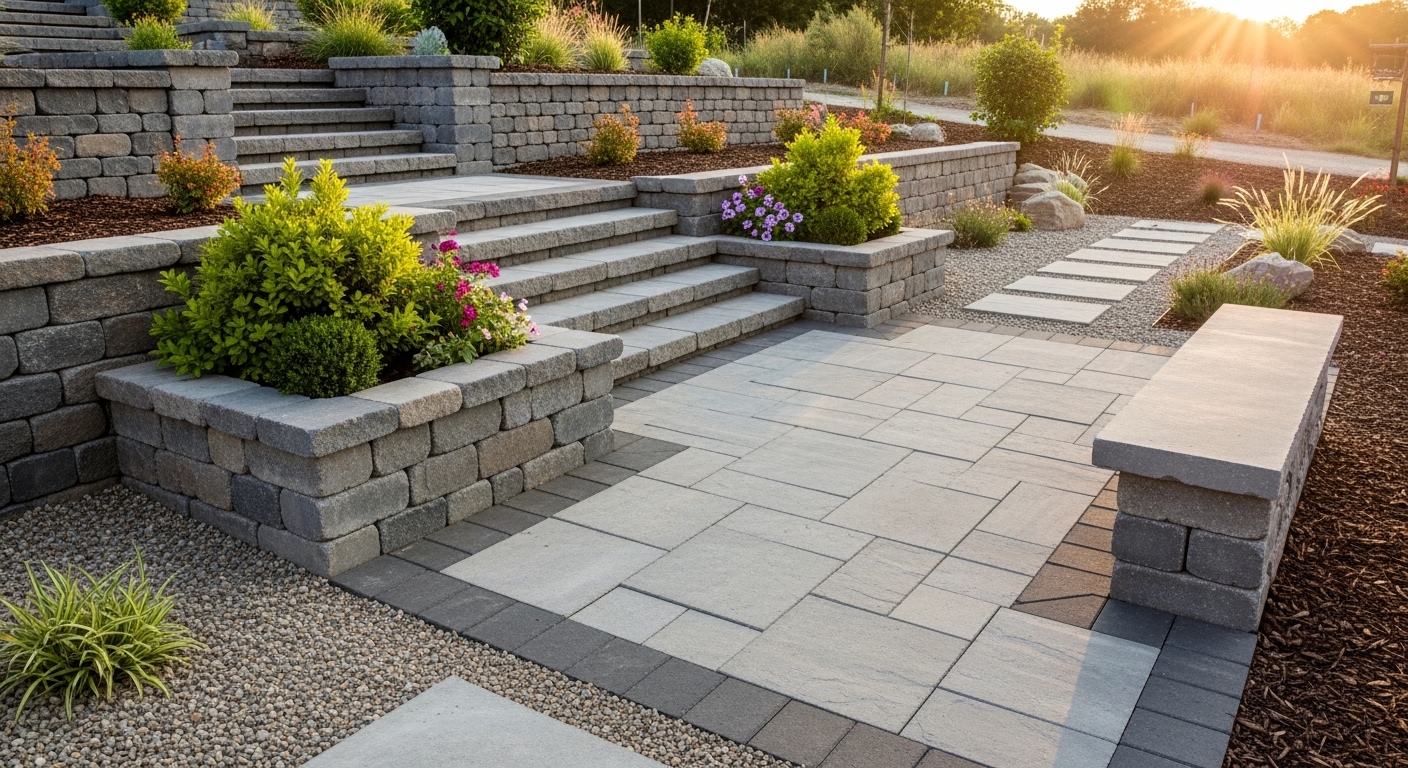 Elementos de paisajismo con piedra reconstituida de MXUD